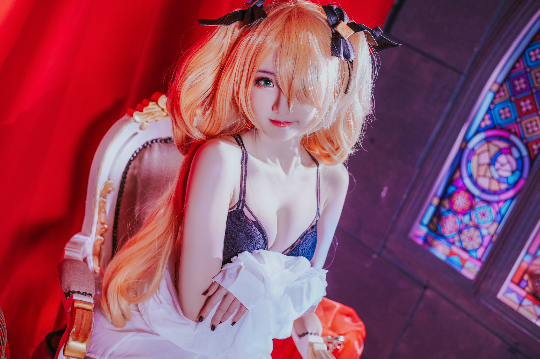 Sally多啦雪 Cosplay Fischl Gothic Lingerie
