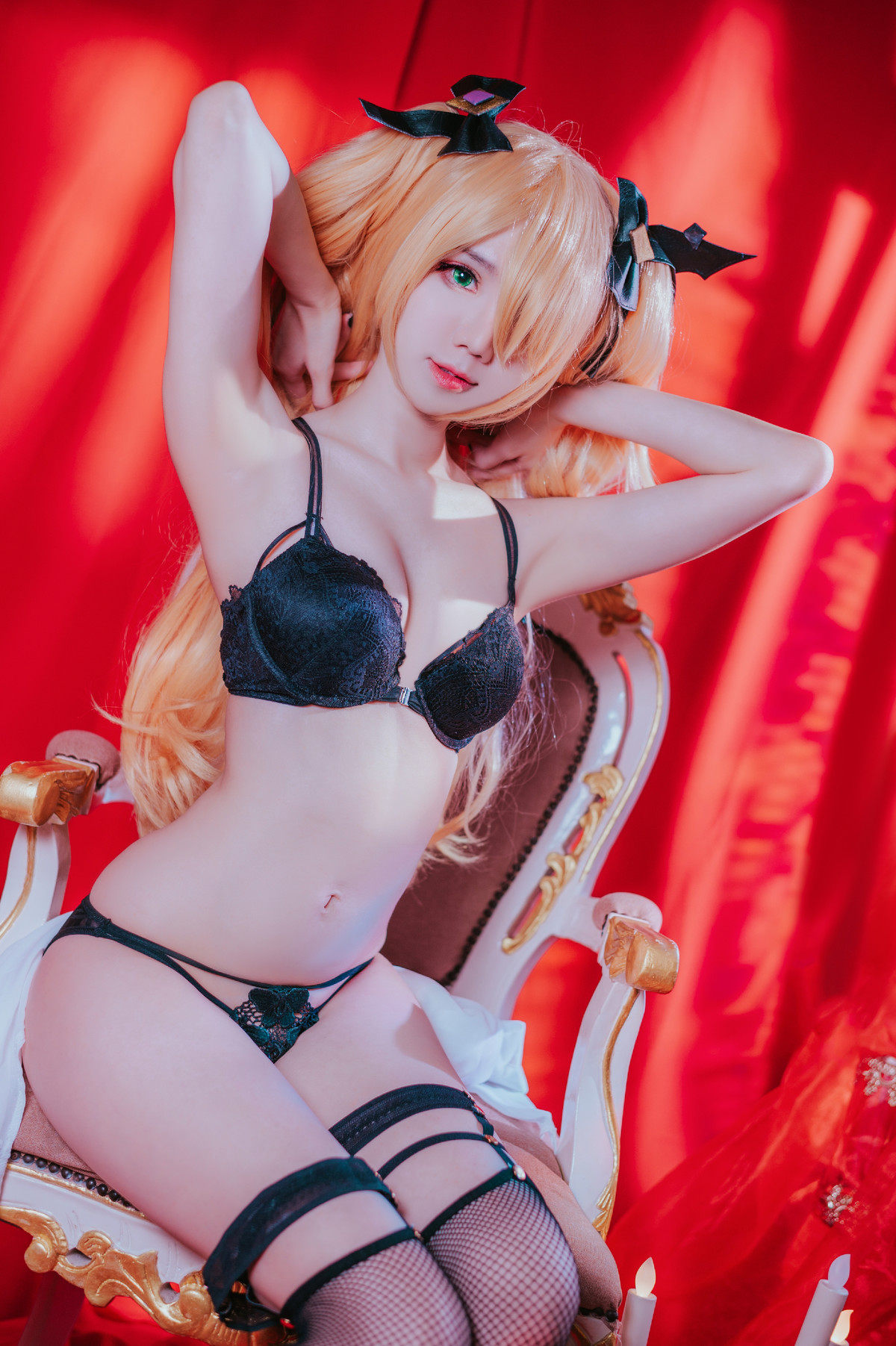 Sally多啦雪 Cosplay Fischl Gothic Lingerie
